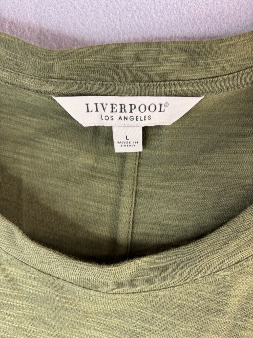 Liverpool L Smokey Olive Green Scoop Neck Long Sleeve Top - Picture 2 of 6
